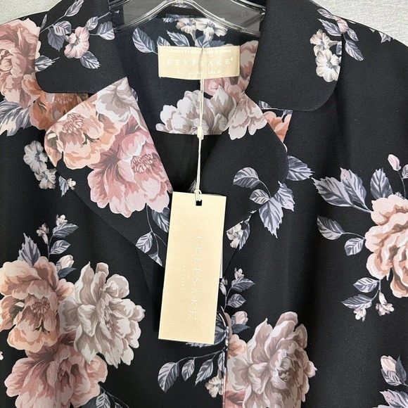 Keepsake Blazer Women Sz 10 Atomic Floral Belted Feminine Academia Spring - Picture 5 of 16